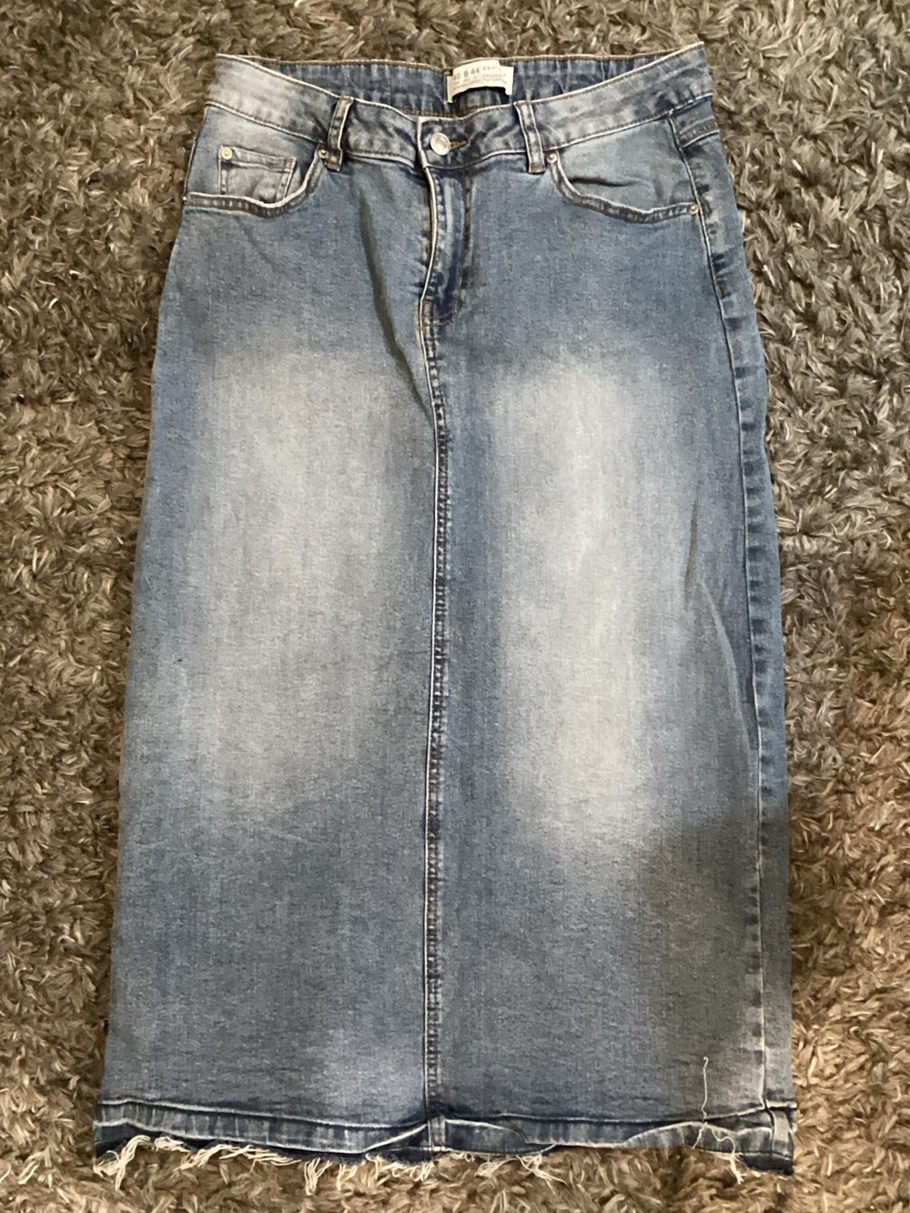 Denim&Co Light Wash Straight Leg Denim Skirt